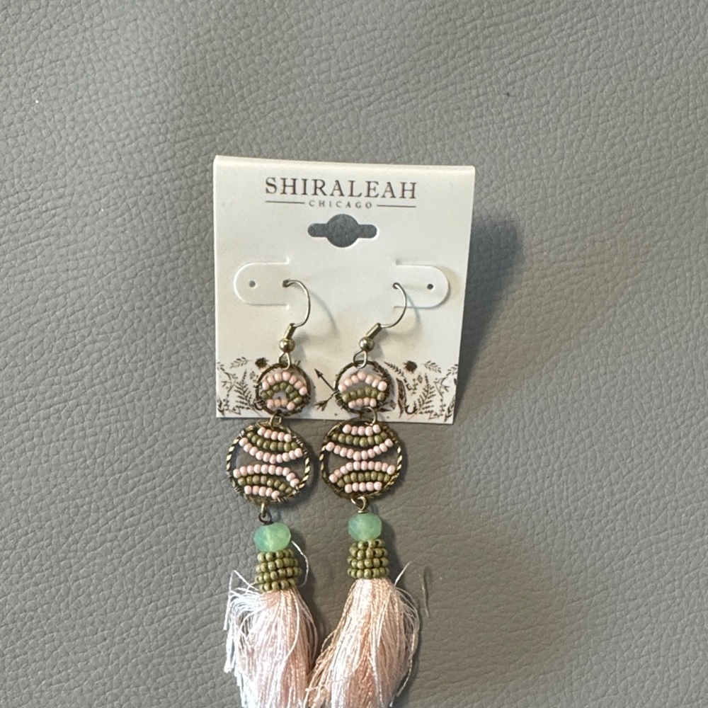Shiraleah Pastel Beaded Tassel Earrings
